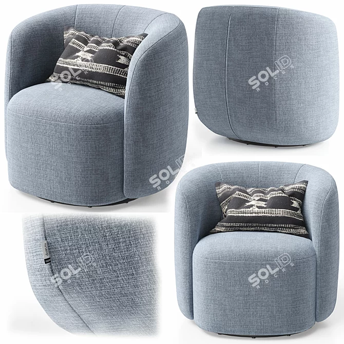 Tailored Menik Chair with Cushion 3D model image 6