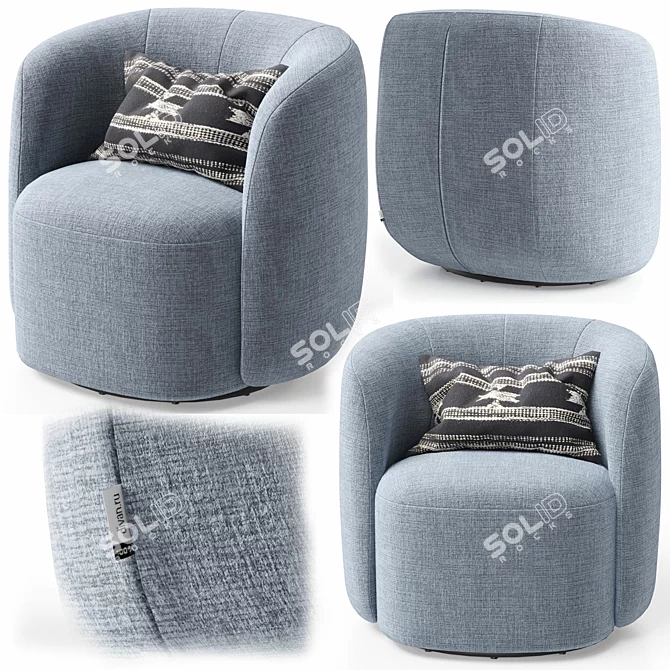 Tailored Menik Chair with Cushion 3D model image 8