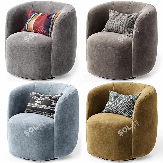 Tailored Menik Chair with Cushion 3D model image 13