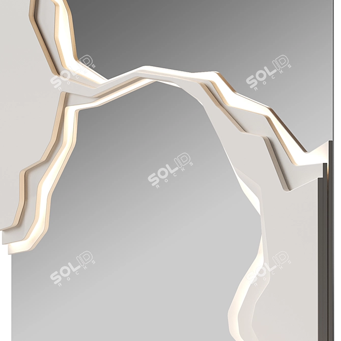 Decorative Plaster Wall & Mirror 3D model image 2