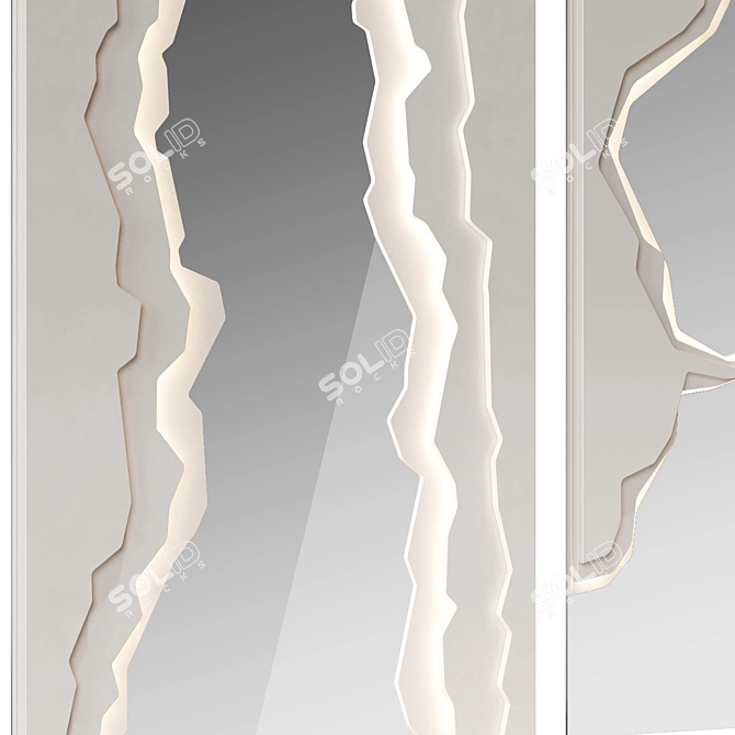 Decorative Plaster Wall & Mirror 3D model image 3