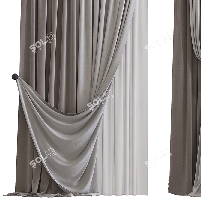 Custom 3D Curtain Design 3D model image 2