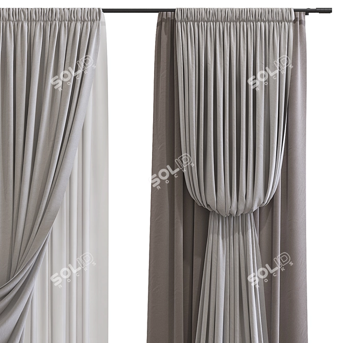 Custom 3D Curtain Design 3D model image 3