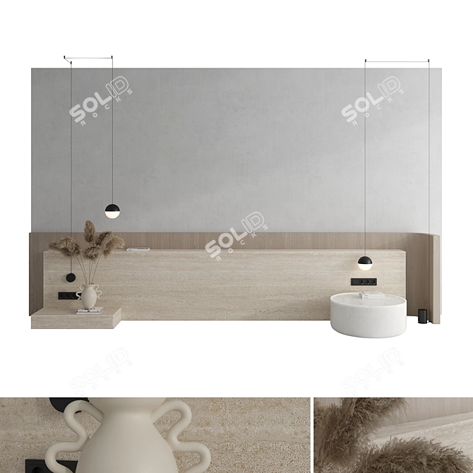 Modern 3D Wall Panel Set 3D model image 1