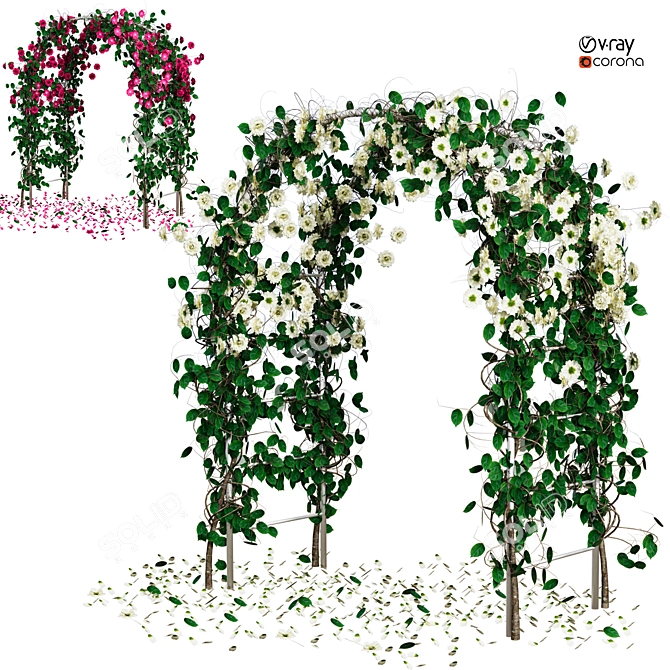 Flower Arch 3D Model Collection 3D model image 1