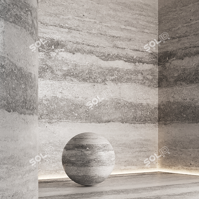 12 Seamless Travertine Stone Textures 3D model image 2