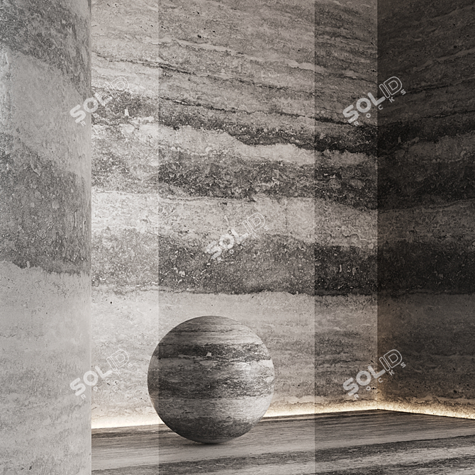 12 Seamless Travertine Stone Textures 3D model image 3