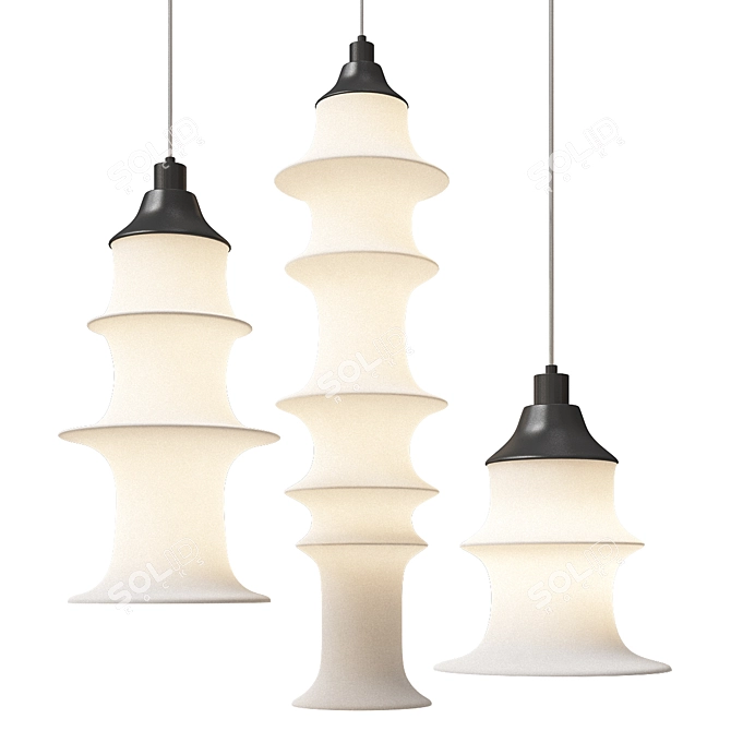 Sleek Pentti Suspension Lamp 3D model image 1