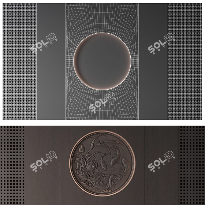 Japanese Style Wall Panel 3D model image 7