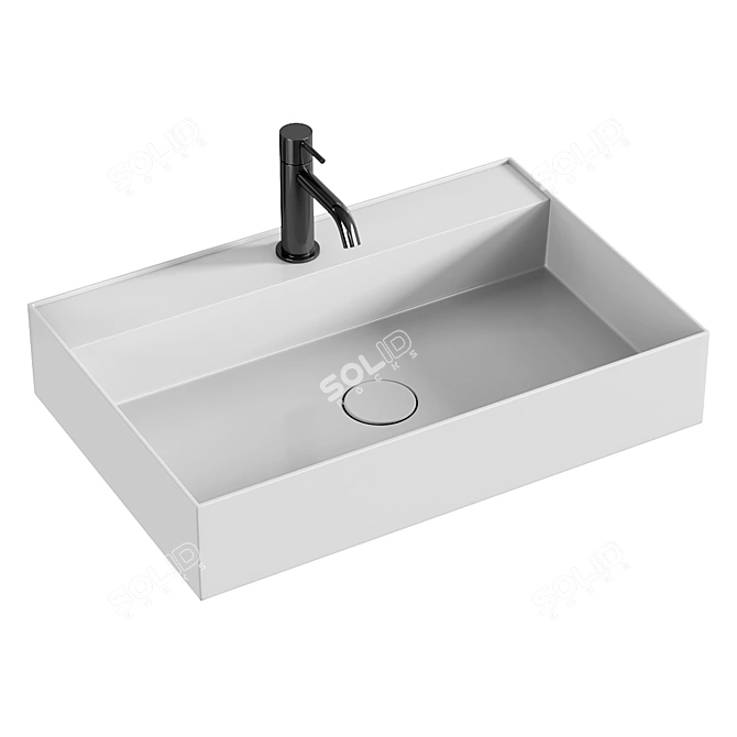 Modern Rectangular Washbasin Collection 3D model image 2