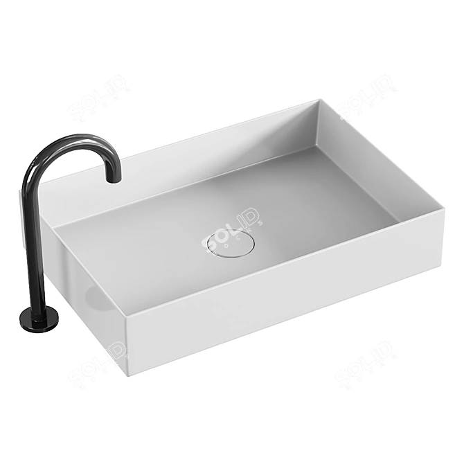Modern Rectangular Washbasin Collection 3D model image 3