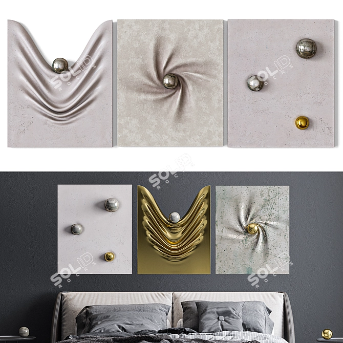 Gravitational Harmony Wall Art Panels 3D model image 2