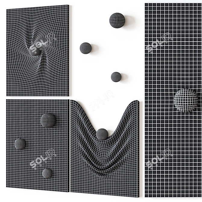 Gravitational Harmony Wall Art Panels 3D model image 7