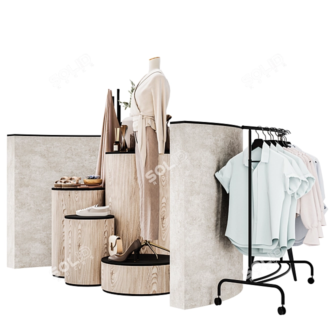 Fashion Display Stand Composition 3D model image 2