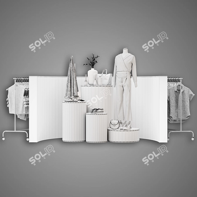 Fashion Display Stand Composition 3D model image 6