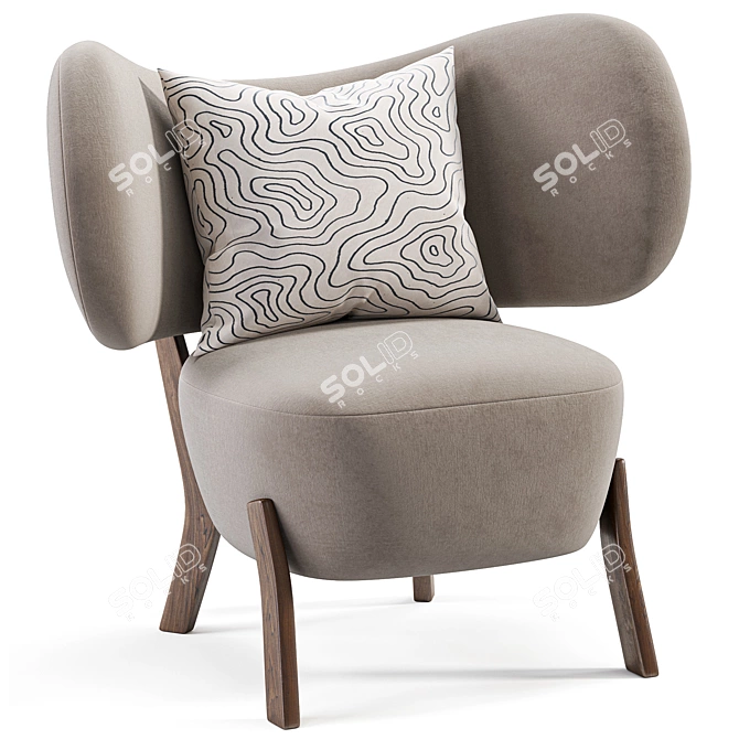 Elegant 3D Chair Design 3D model image 5