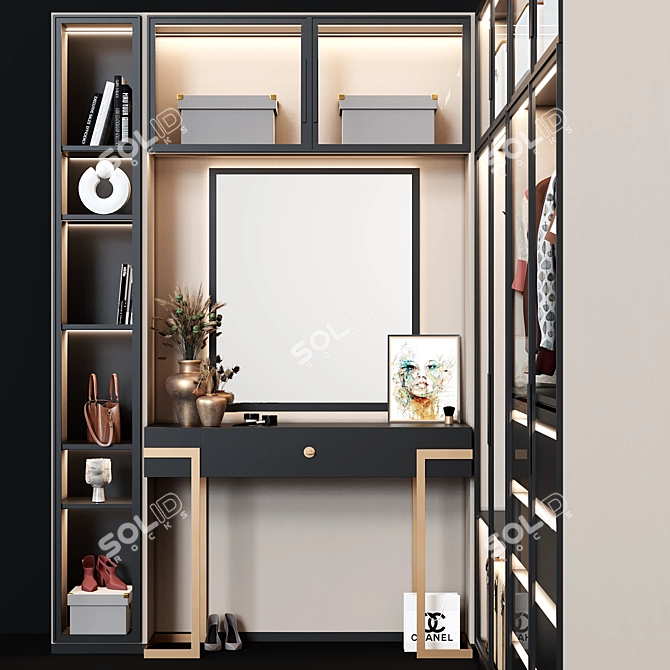 Modern Wardrobe with Turbosmooth Effect 3D model image 2