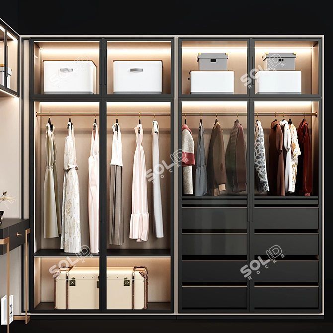 Modern Wardrobe with Turbosmooth Effect 3D model image 3