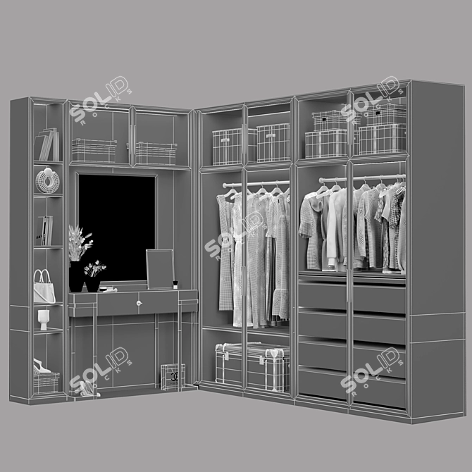 Modern Wardrobe with Turbosmooth Effect 3D model image 4