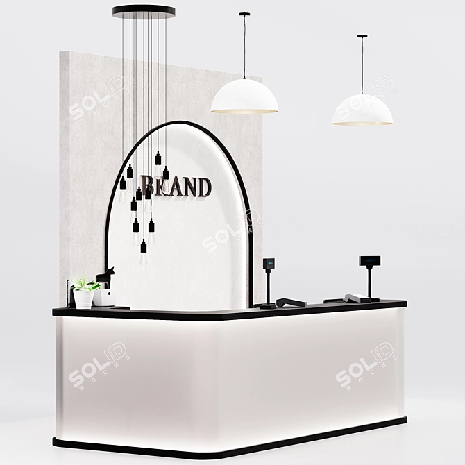 Shop Clothing Service Desk Counter 3D model image 3