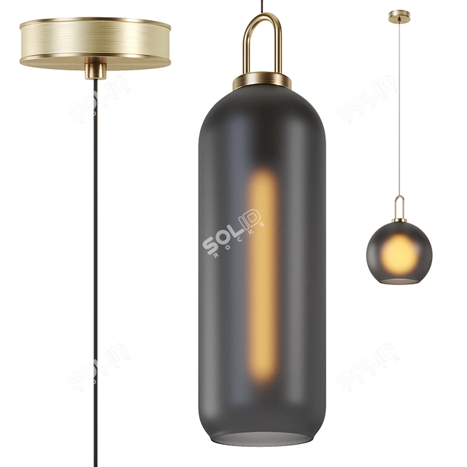 Frosted Glass Pendant Light 3D model image 1