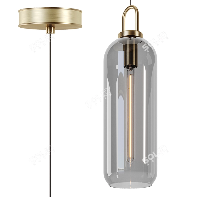 Frosted Glass Pendant Light 3D model image 3