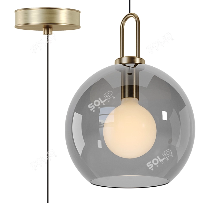 Frosted Glass Pendant Light 3D model image 4