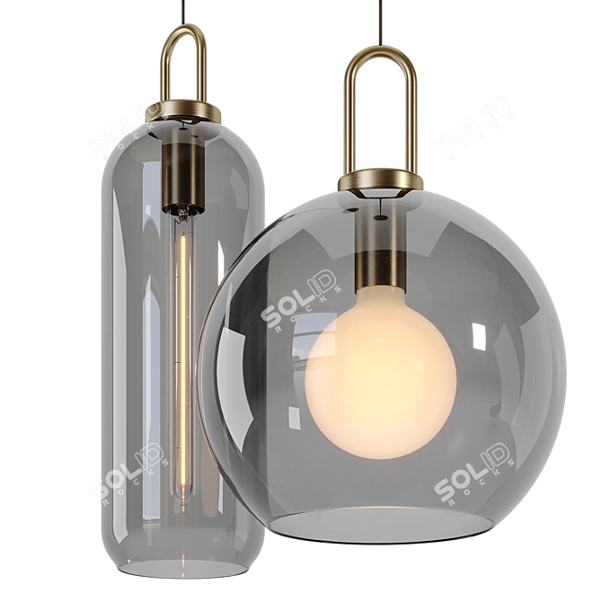 Frosted Glass Pendant Light 3D model image 5