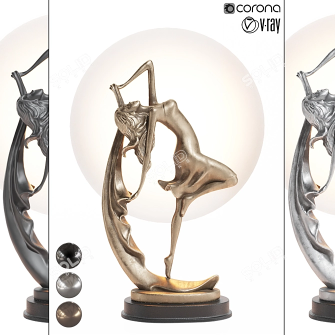 Silhouette Dance Table Lamp 3D model image 1