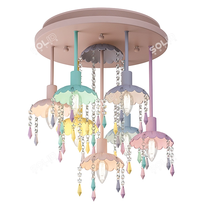 Rainbow Hang Pendant Chandelier 3D model image 1