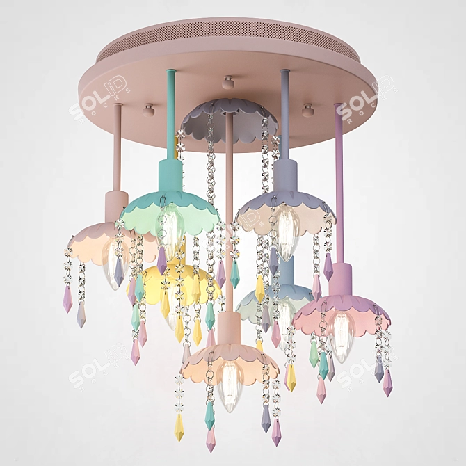 Rainbow Hang Pendant Chandelier 3D model image 2
