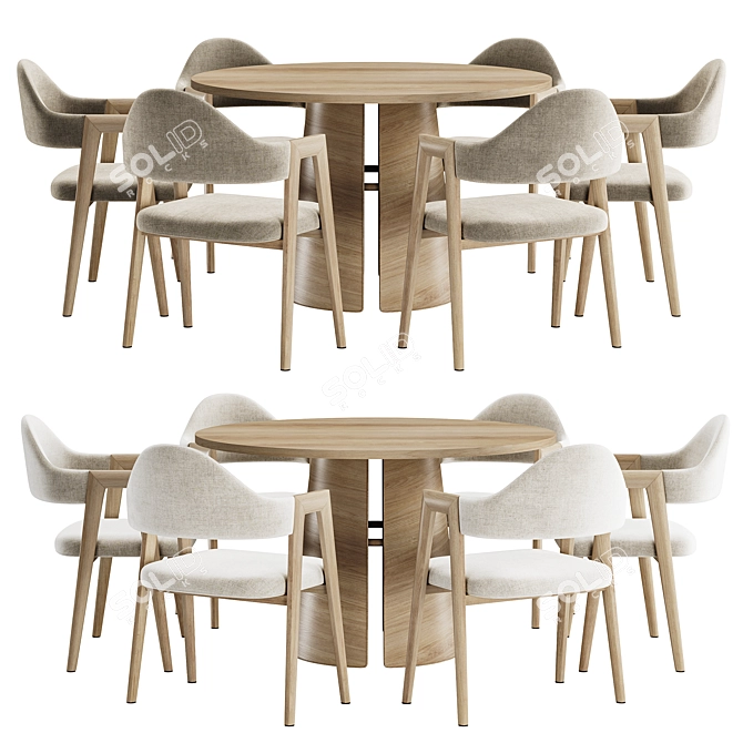 Luxury Dining Set 105 Collection 3D model image 1