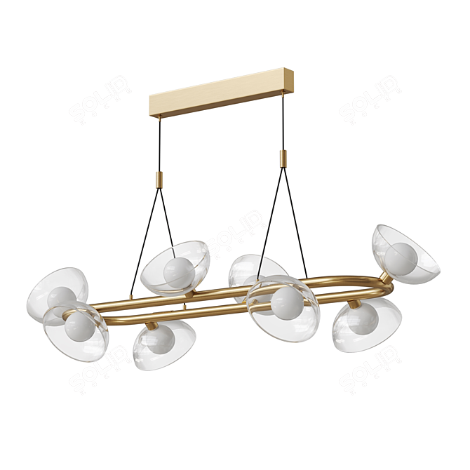 Handcrafted Glass Dome LED Lamp 3D model image 1