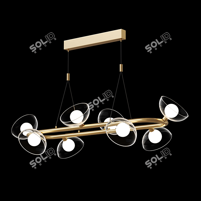 Handcrafted Glass Dome LED Lamp 3D model image 2