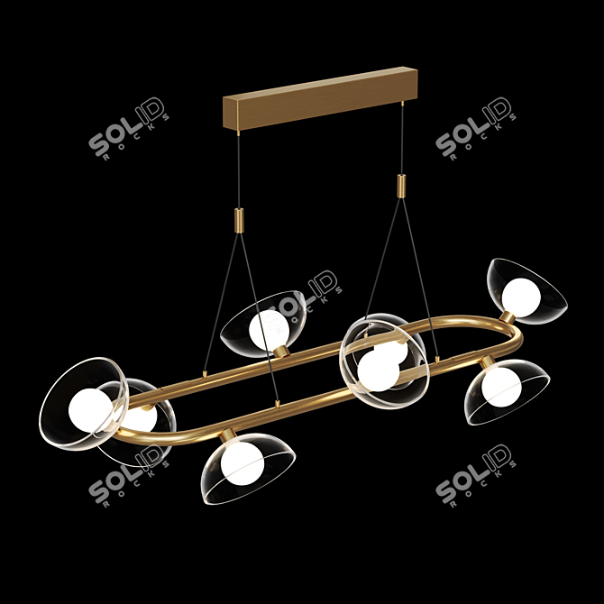 Handcrafted Glass Dome LED Lamp 3D model image 4