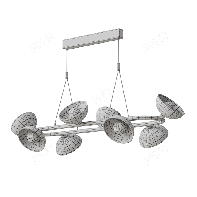 Handcrafted Glass Dome LED Lamp 3D model image 5