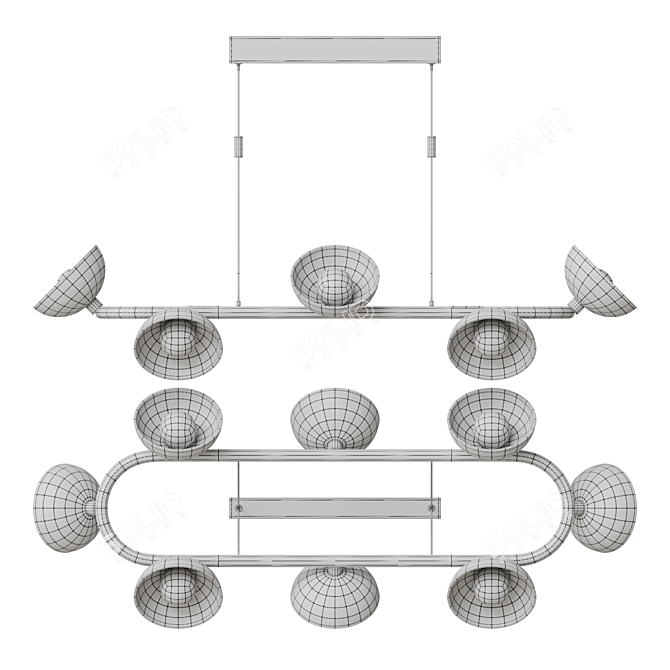 Handcrafted Glass Dome LED Lamp 3D model image 6
