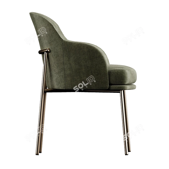 Metal Dining Arm Chair sleek design 3D model image 3