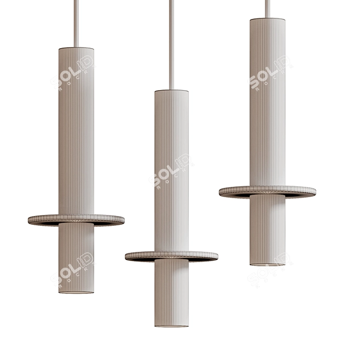  Sleek Agesta Metal Stone Lamp 3D model image 2