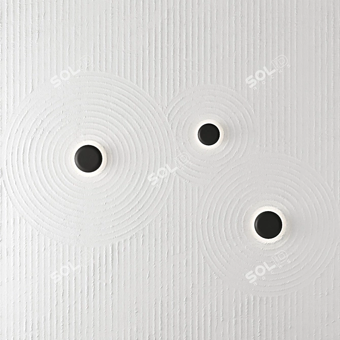 Circles 3D Panel Decoration Item 3D model image 1