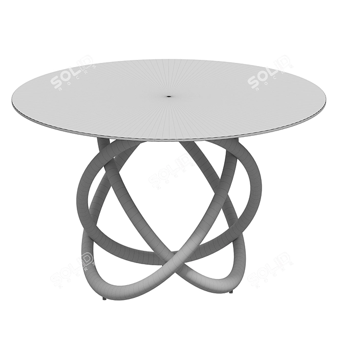 Elegant Round Glass-Top Dining Table 3D model image 2