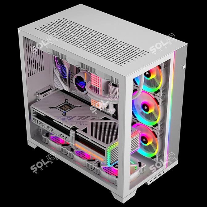 Motion-Blurred Gaming PC Kit 3D model image 5