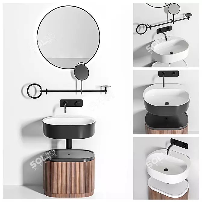 Modern Bathroom Set with Omvivo Sink 3D model image 1