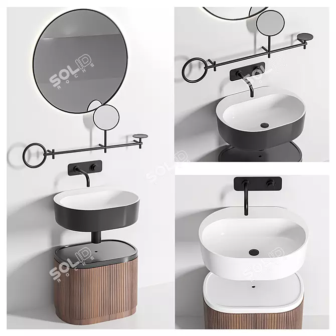 Modern Bathroom Set with Omvivo Sink 3D model image 2