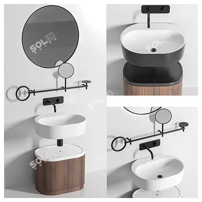 Modern Bathroom Set with Omvivo Sink 3D model image 4