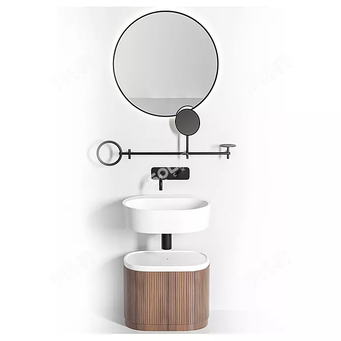 Modern Bathroom Set with Omvivo Sink 3D model image 5