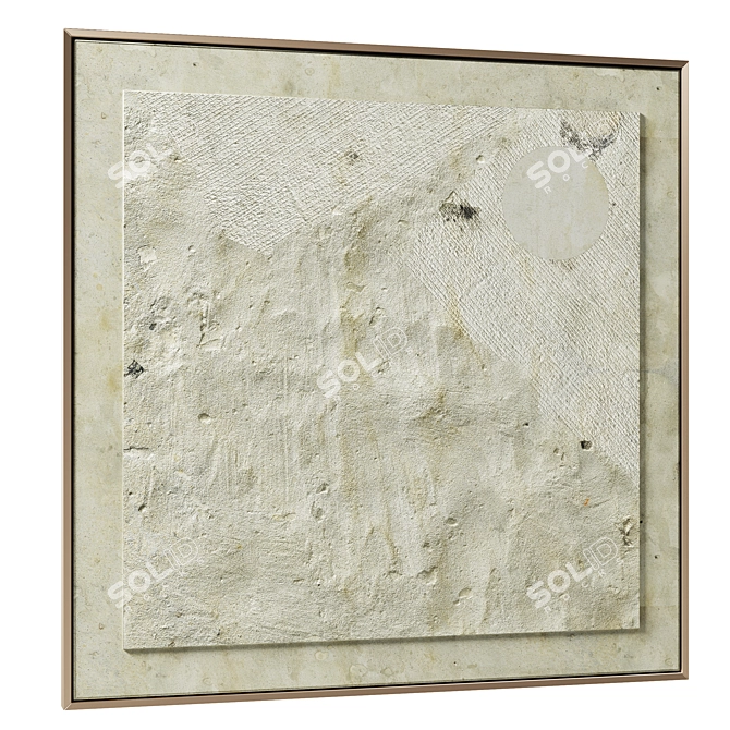 Wabi-Sabi Displacement Frame Art 3D model image 1