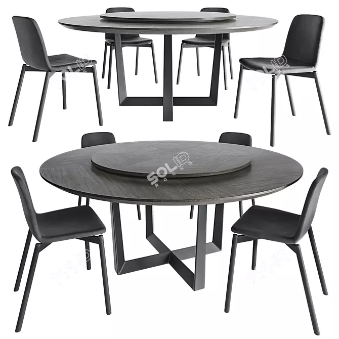 Elegant Modern Dining Set 3D model image 1