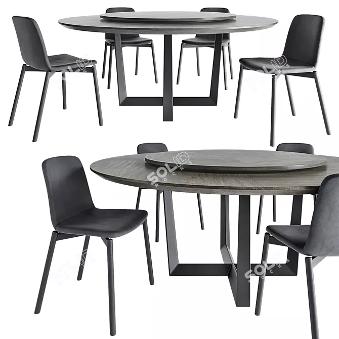 Elegant Modern Dining Set 3D model image 2