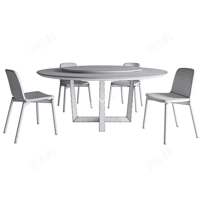 Elegant Modern Dining Set 3D model image 4